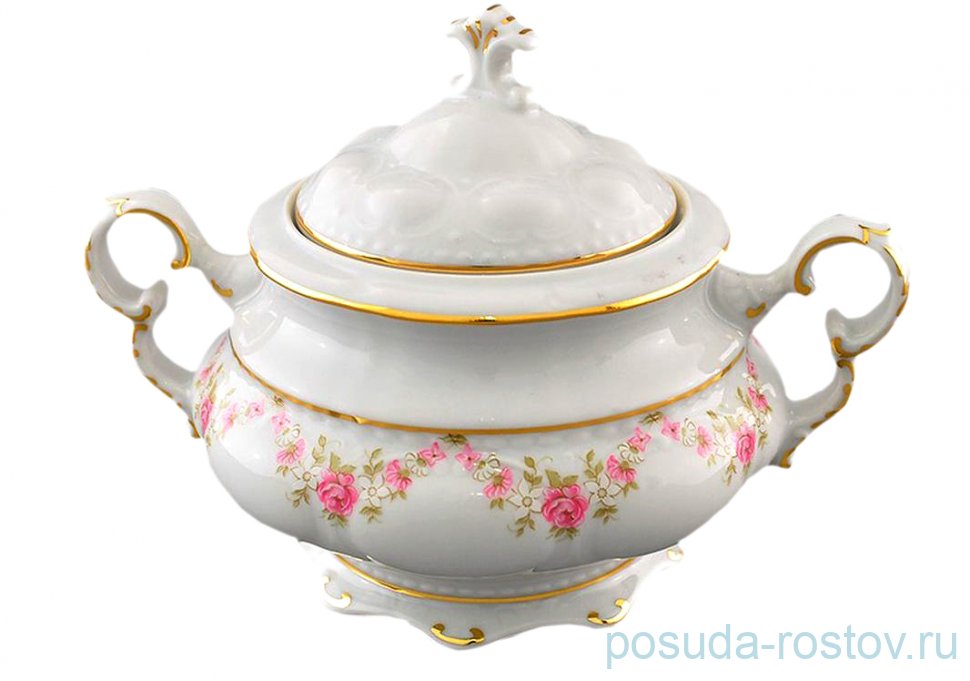Сахарница 150 мл с ручками "Соната /Розовый цветок" / 159172