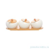 Набор банок для сыпучих продуктов 3 шт с ложками на подставке &quot;Royal Classics&quot; / 262467
