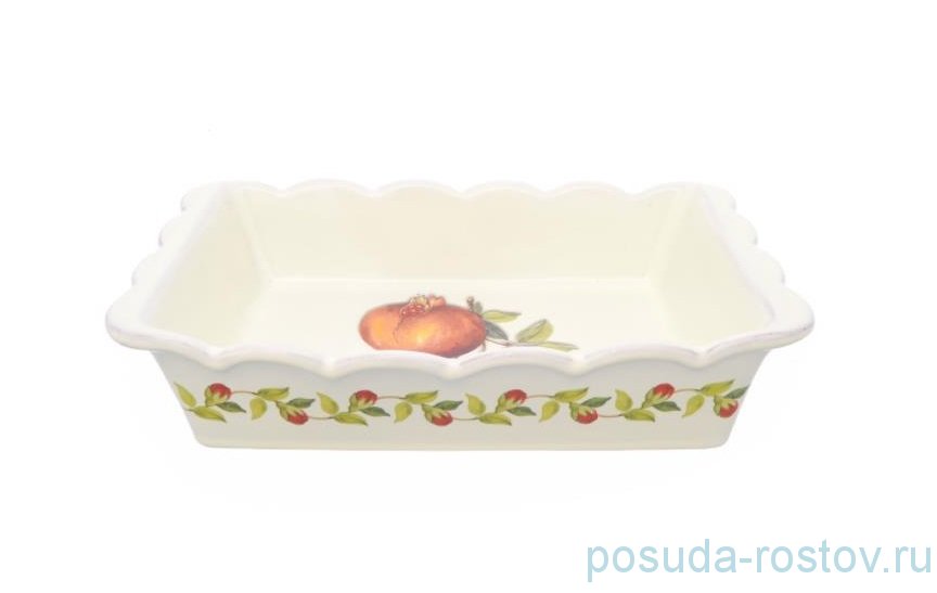 Блюдо для запекания 25,5 х 15 см прямоугольное "Artigianato ceramico /Гранат" / 232988