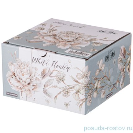 Чайная пара 330 мл 1 шт голубая &quot;White flower&quot; / 236297
