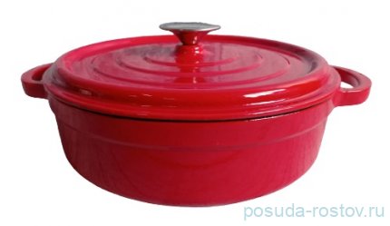 Сотейник 24 см чугунный с эмалевым покрытием красный 2,8 л &quot;ENAMEL IRON CASTING SETS&quot; / 296897