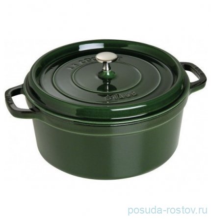 Кокот 28 см с крышкой зелёный базилик 6,7 л &quot;STAUB&quot; / 252710