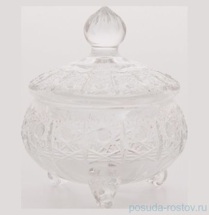 Вазочка 11,4 см с крышкой &quot;Хрусталь резной&quot; / 058584