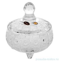 Вазочка 11,4 см с крышкой &quot;Хрусталь резной&quot; / 058584