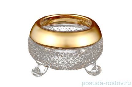 Конфетница 9 см на 3-х ножках &quot;Sonne Crystal /Фелиция /Хрусталь с золотом&quot; / 099891