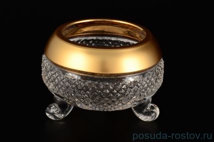 Конфетница 9 см на 3-х ножках &quot;Sonne Crystal /Фелиция /Хрусталь с золотом&quot; / 099891