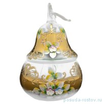 Вазочка 15 см с крышкой - груша &quot;Лепка зелёная&quot; / 033125