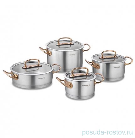 Набор кастрюль 8 педметов &quot;ProLine Rosegold&quot; / 272072