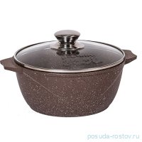 Кастрюля 24 см с крышкой антипригарное покрытие 4 л &quot;Мечта /Гранит /Brown&quot; / 150643