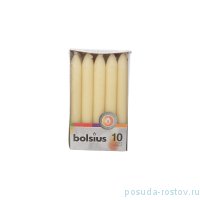Свечи столовые 17 х 2 см 10 шт &quot;Кремовые /Bolsius&quot; / 257288
