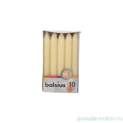 Свечи столовые 17 х 2 см 10 шт &quot;Кремовые /Bolsius&quot; / 257288