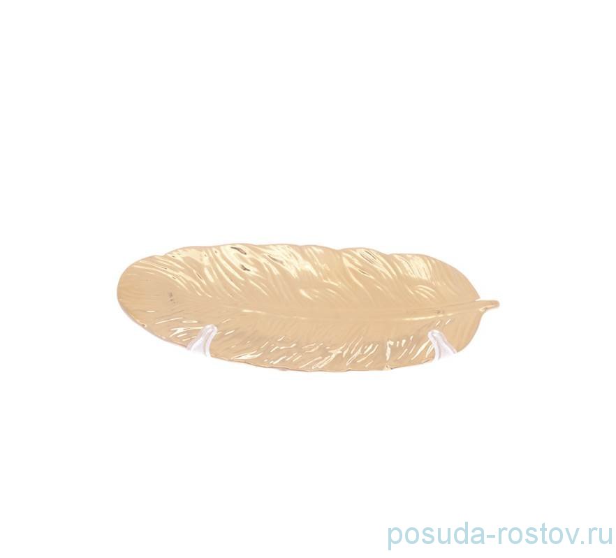 Блюдо 26 х 10 х 2,3 см Перо золотое / 272291