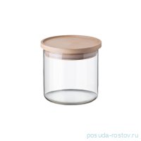 Банка для сыпучих продуктов 0,5 л с деревянной крышкой &quot;Simax /Без декора&quot; d-9,6 см, h-9,5 см / 200874