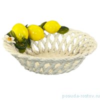 Корзина 27 см декоративная круглая &quot;Лимоны&quot; / 256263