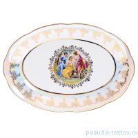 Блюдо 39 см овальное &quot;Корона /Мадонна перламутр&quot; / 150788
