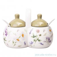 Банка для специй 17 х 10 х 13 см двойная с ложками по 240 мл &quot;Flower story&quot; / 363903