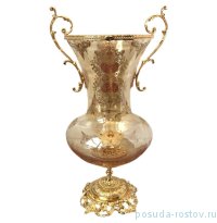 Ваза для цветов н/н с ручками &quot;Розаперла /Золотая&quot; / 159515