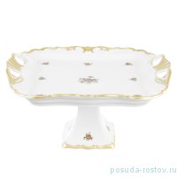 Блюдо 30 см квадратное н/н с ручками &quot;Корона /Золотая роза&quot; / 212726