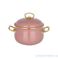 Кастрюля 18 х 12 см с крышкой эмалированная 2,8 л розовая &quot;agness /deluxe&quot; / 210691