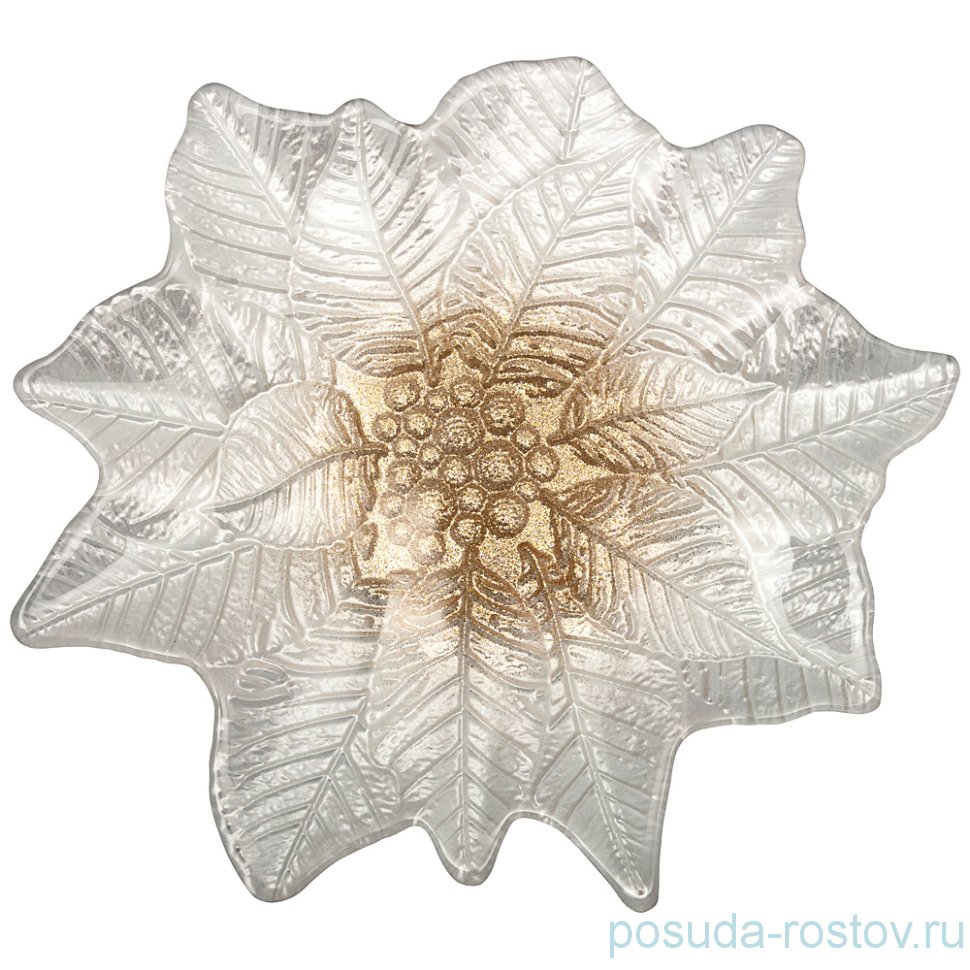 Блюдо 27 х 26 см фигурное "Poinsettia white gold" / 226081