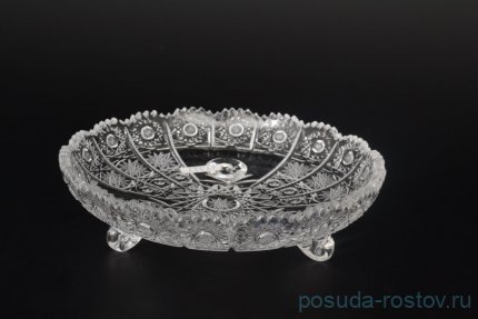 Ваза для конфет 18 см на 3-х ножках &quot;Glasspo /Хрусталь резной&quot; / 049184