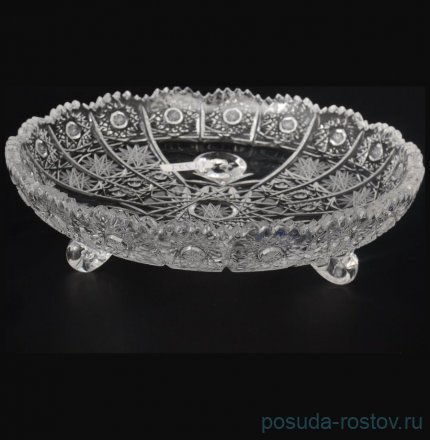 Ваза для конфет 18 см на 3-х ножках &quot;Glasspo /Хрусталь резной&quot; / 049184