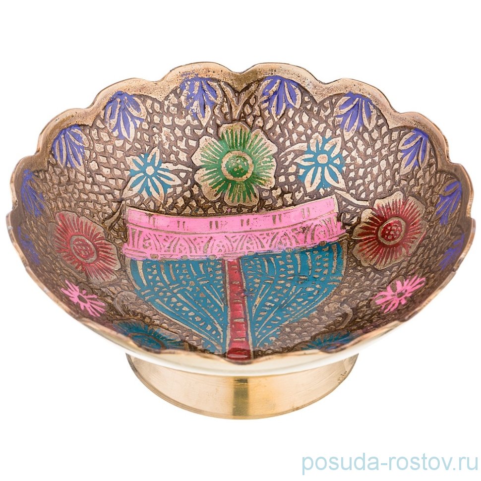 Розетка 10 х 10 х 3,5 см н/н цветная эмаль /латунь / 195608