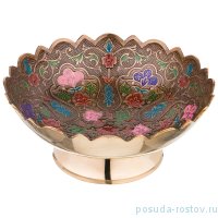 Блюдо 18 х 18 х 7 см н/н цветная эмаль /латунь / 195593