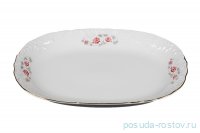 Блюдо 29 см овальное &quot;Рококо /577 /Серая роза /золото&quot; / 127646