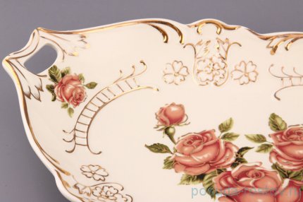 Блюдо 43 х 25 х 4 см овальное с ручками &quot;Корейская роза&quot; / 186422