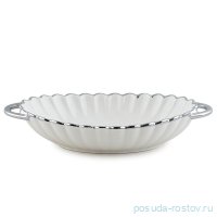 Блюдо 27 см овальное с ручками &quot;Отводка платина&quot; / 335237