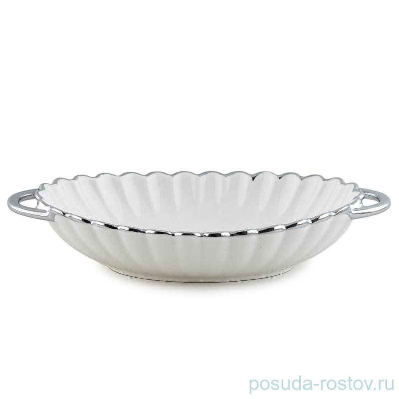 Блюдо 27 см овальное с ручками "Отводка платина" / 335237