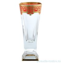 Ваза для цветов 38 см н/н &quot;Наталия /Золотой узор /Красная&quot; / 137582