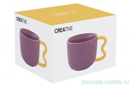 Кружка 400 мл фиолетовая &quot;Creative&quot; (подарочная упаковка) / 352230