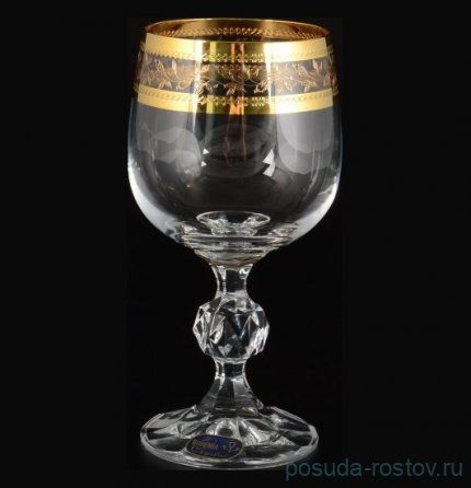 Бокалы для белого вина 190 мл 6 шт &quot;Клаудия /Золотые листики&quot; / 007541