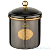 Банка для сыпучих продуктов 12 х 12 см эмалированная 1,2 л шоколад &quot;Agness /Тюдор&quot; / 209822
