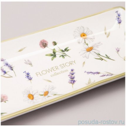 Блюдо 28 х 12 х 3 см прямоугольное &quot;Flower story&quot; / 363880
