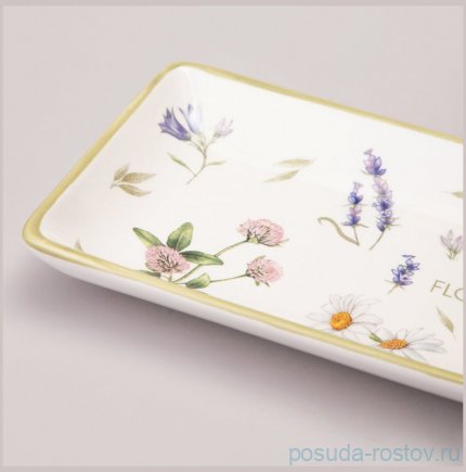Блюдо 28 х 12 х 3 см прямоугольное &quot;Flower story&quot; / 363880