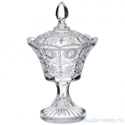 Конфетница 12 х 12 х 20 см н/н &quot;muza crystal /резная&quot; / 193020