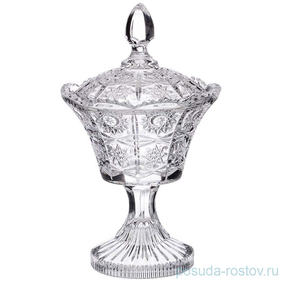 Конфетница 12 х 12 х 20 см н/н "muza crystal /резная" / 193020