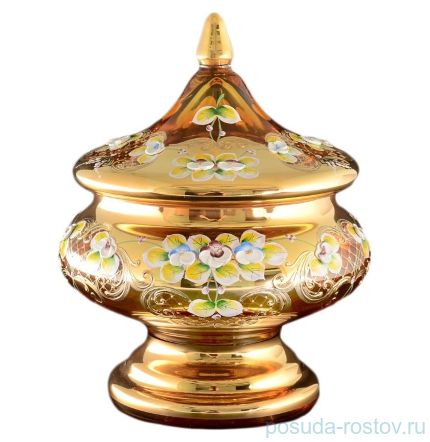 Ваза 21 см с крышкой &quot;Лепка янтарная&quot; / 086717