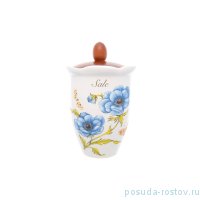 Банка для сыпучих продуктов 19 см с деревянной крышкой Соль &quot;Artigianato ceramico /Ботанический сад&quot; / 228321