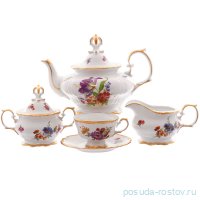 Чайный сервиз на 6 персон 15 предметов &quot;Корона /Мейсенский букет&quot; / 153446