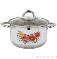 Кастрюля 22 х 12 см со стеклянной крышкой 4,7 л белая &quot;agness /торжество&quot; / 211748