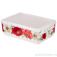 Блюдо 20,5 х 12 х 6 см прямоугольное с ручками белое &quot;маки&quot; / 233070