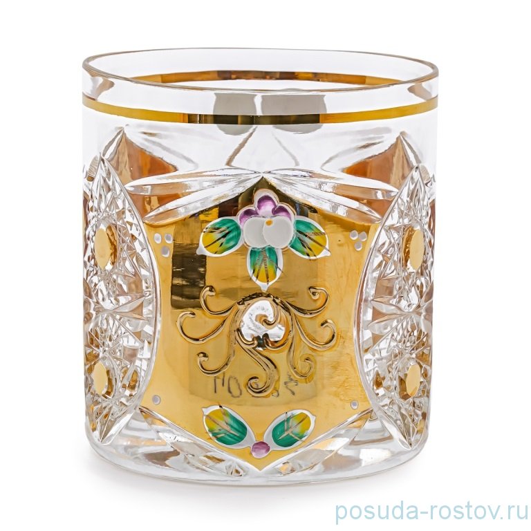 Стаканы для виски 300 мл 6 шт "S.Crystal /Резной с золотом" / 159424