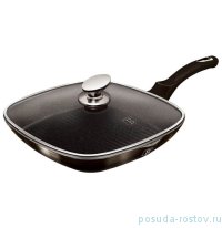Сковорода-гриль 28 х 28 х 4,5 см со стеклянной крышкой &quot;Shiny Black Edition&quot; / 280691