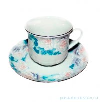 Кофейная пара 155 мл 1 шт &quot;Роза /Голубая роза /платина&quot; / 245456