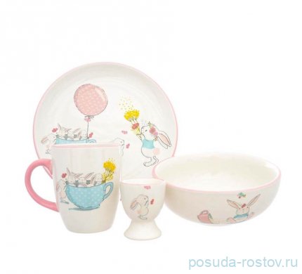 Детский набор 4 предмета розовый &quot;Funny Bunnies&quot; / 279990