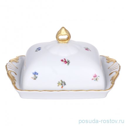Маслёнка 250 г &quot;Офелия /3051 /Мелкие цветы /золото&quot; / 299091